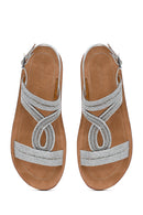 Women's Silver Stone Sandals | Derimod