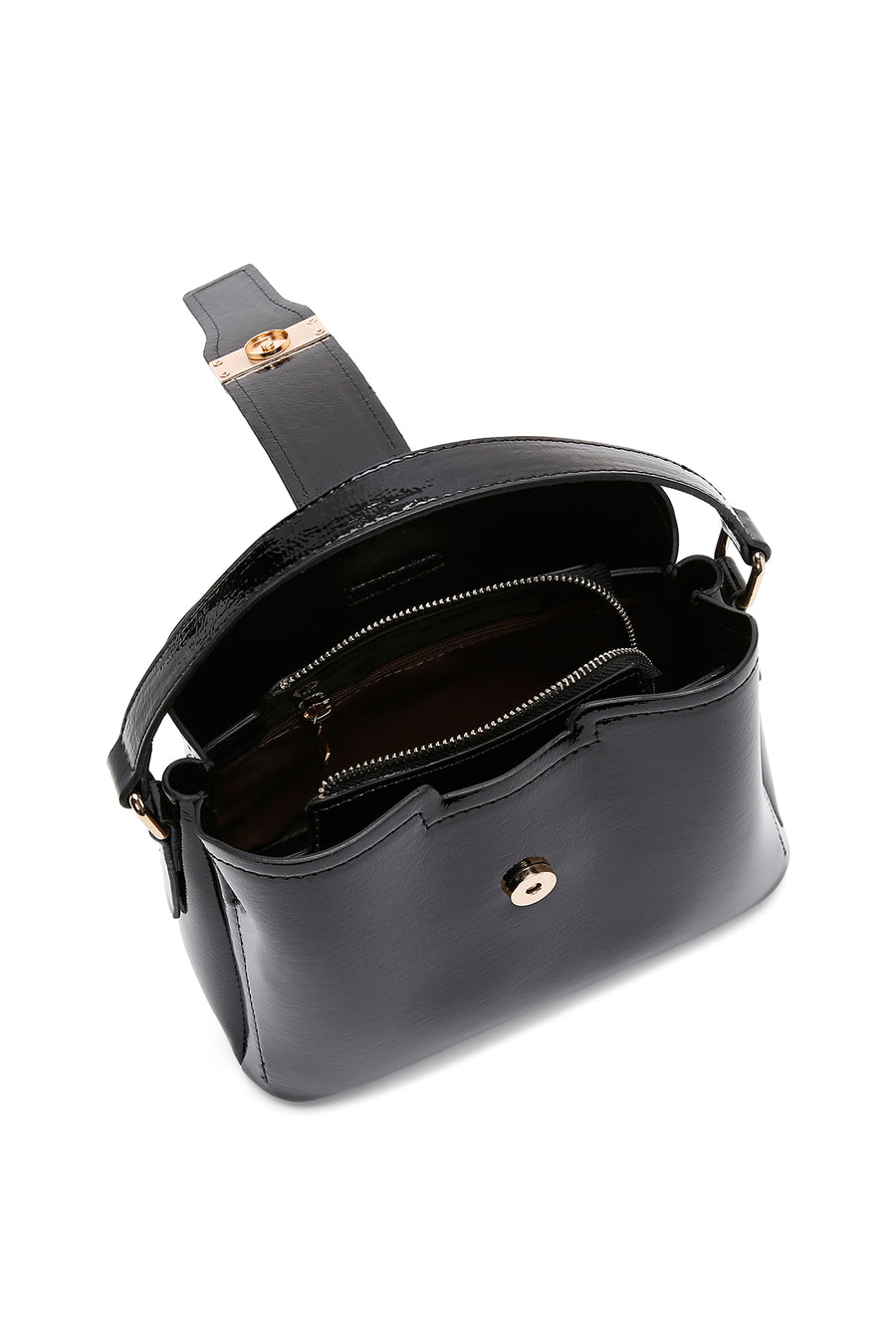 Women's Black Patent Leather Handbag