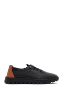 Women's Black Lace-Up Leather Sneaker | Derimod