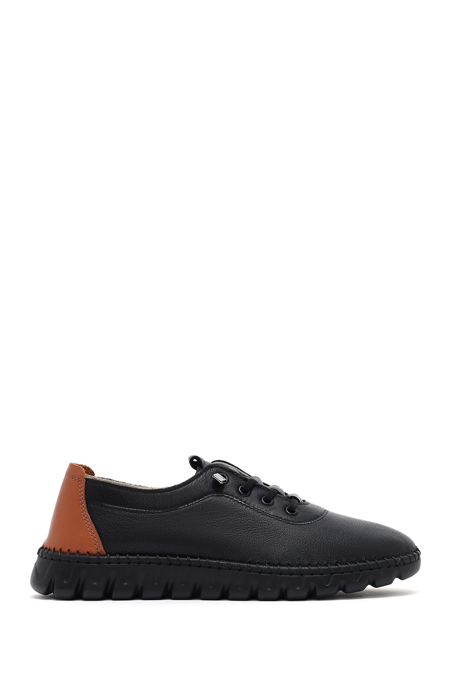 Women's Black Lace-Up Leather Sneaker 26PFD500418 | Derimod
