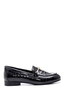 Women's Leather Crocodile Buckle Loafer | Derimod
