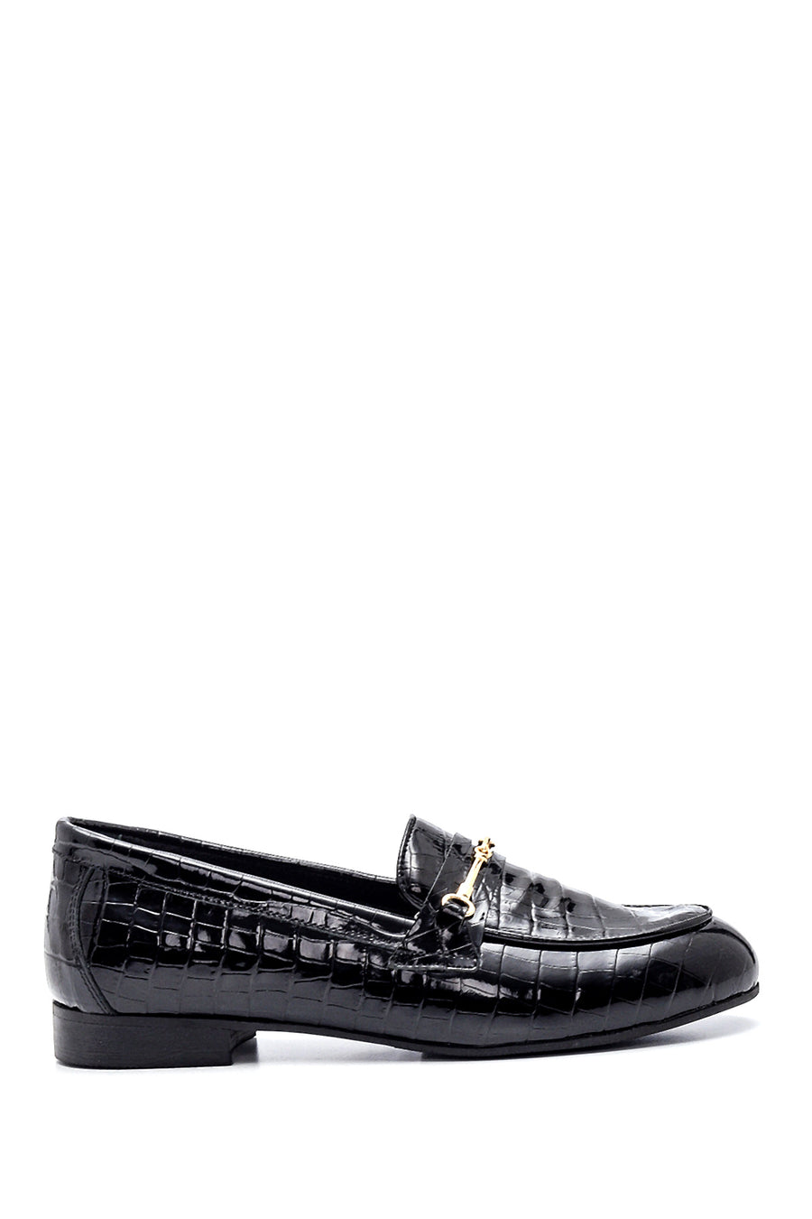 Women's Leather Crocodile Buckle Loafer
