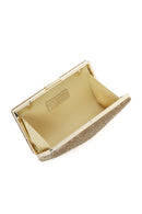Women's Gold Long Strap Stone Mini Clutch Bag | Derimod
