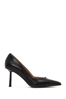 Women's Black Thin Heeled Leather Stiletto | Derimod