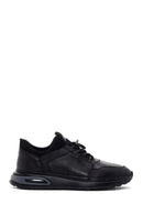 Men's Black Lace-Up Leather Casual Sneaker | Derimod