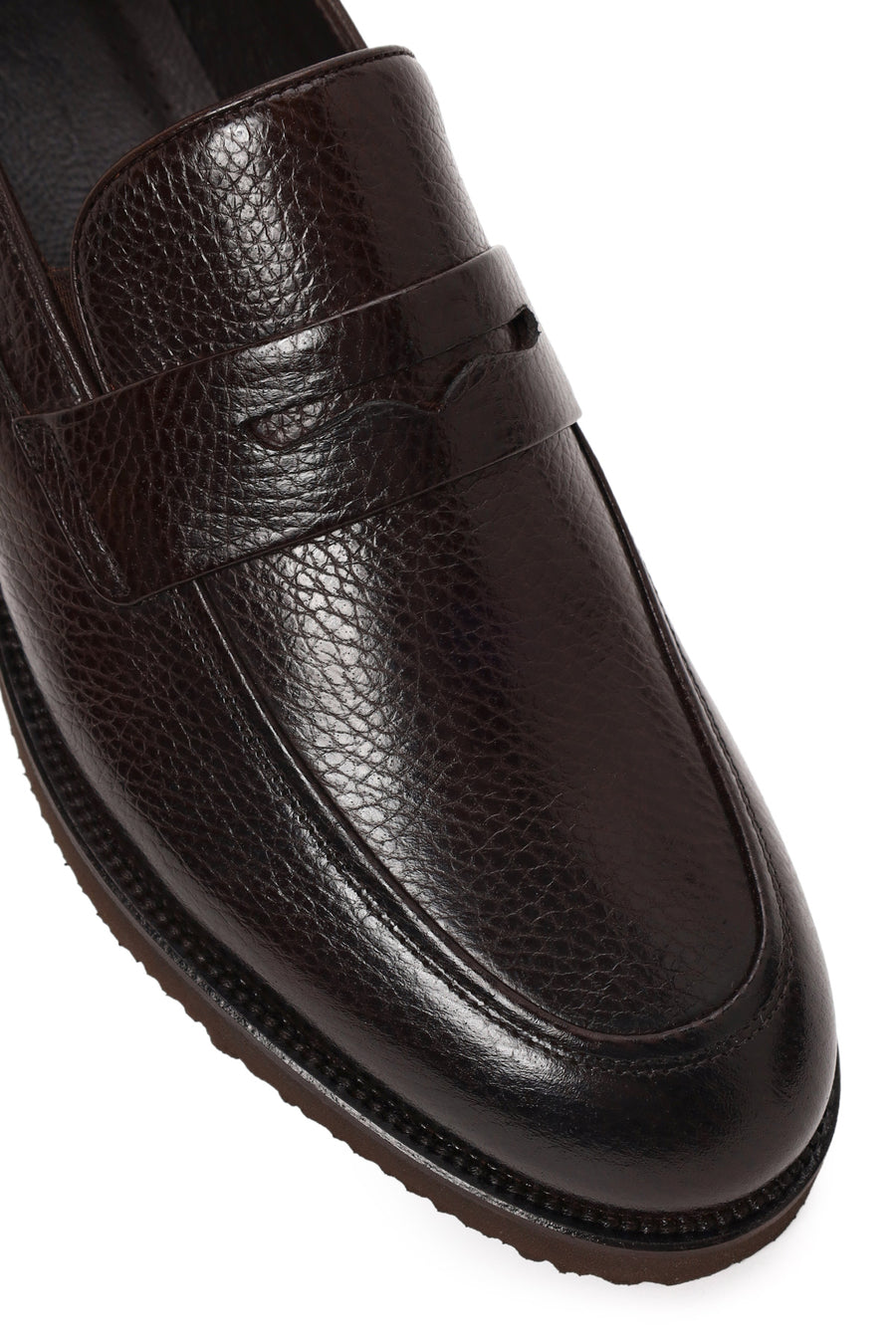 Erkek Kahverengi Deri Klasik Loafer