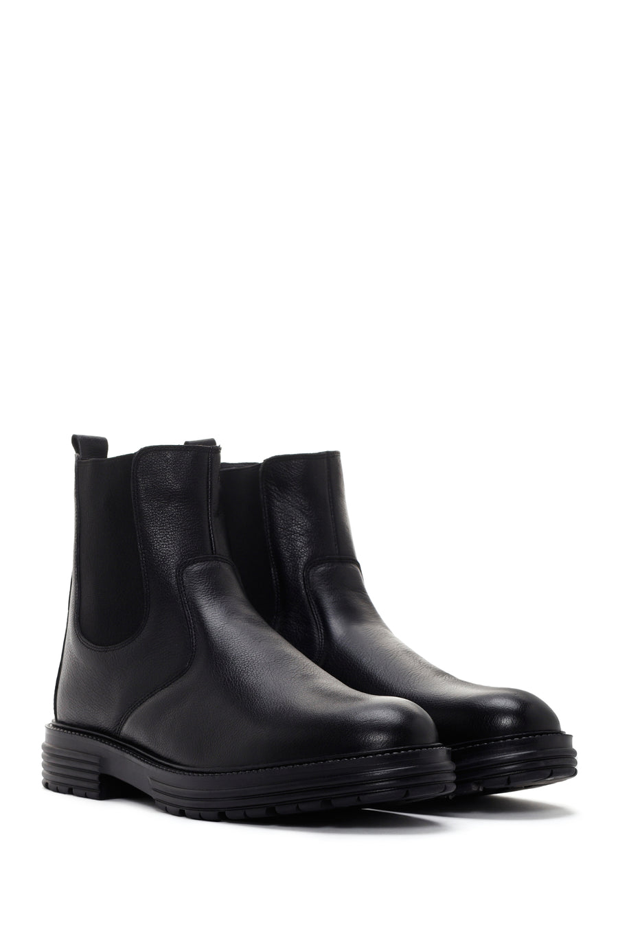 Men's Black Leather Casual Chelsea Boots