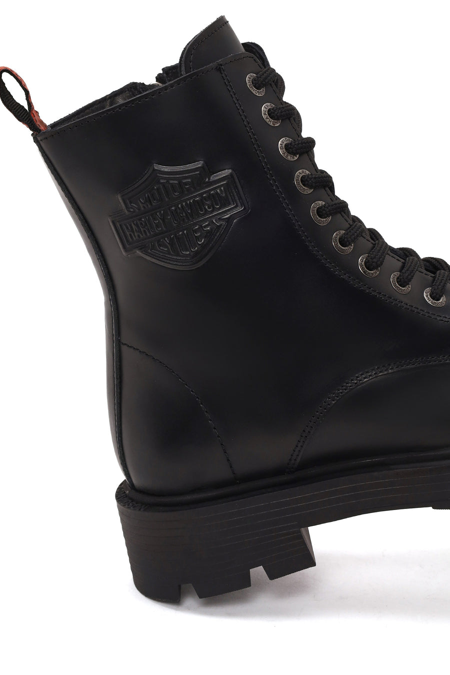 Harley Davidson Kadın Siyah Cree Fermuarlı Deri Postal Bot
