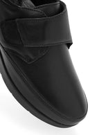 Woman Black Thick-Soled Leather Comfort Shoes | Derimod