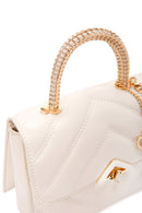 Women's Cream Long Strap Quilted Handbag | Derimod