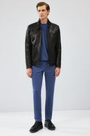 Xavier Men's Black Leather Jacket | Derimod
