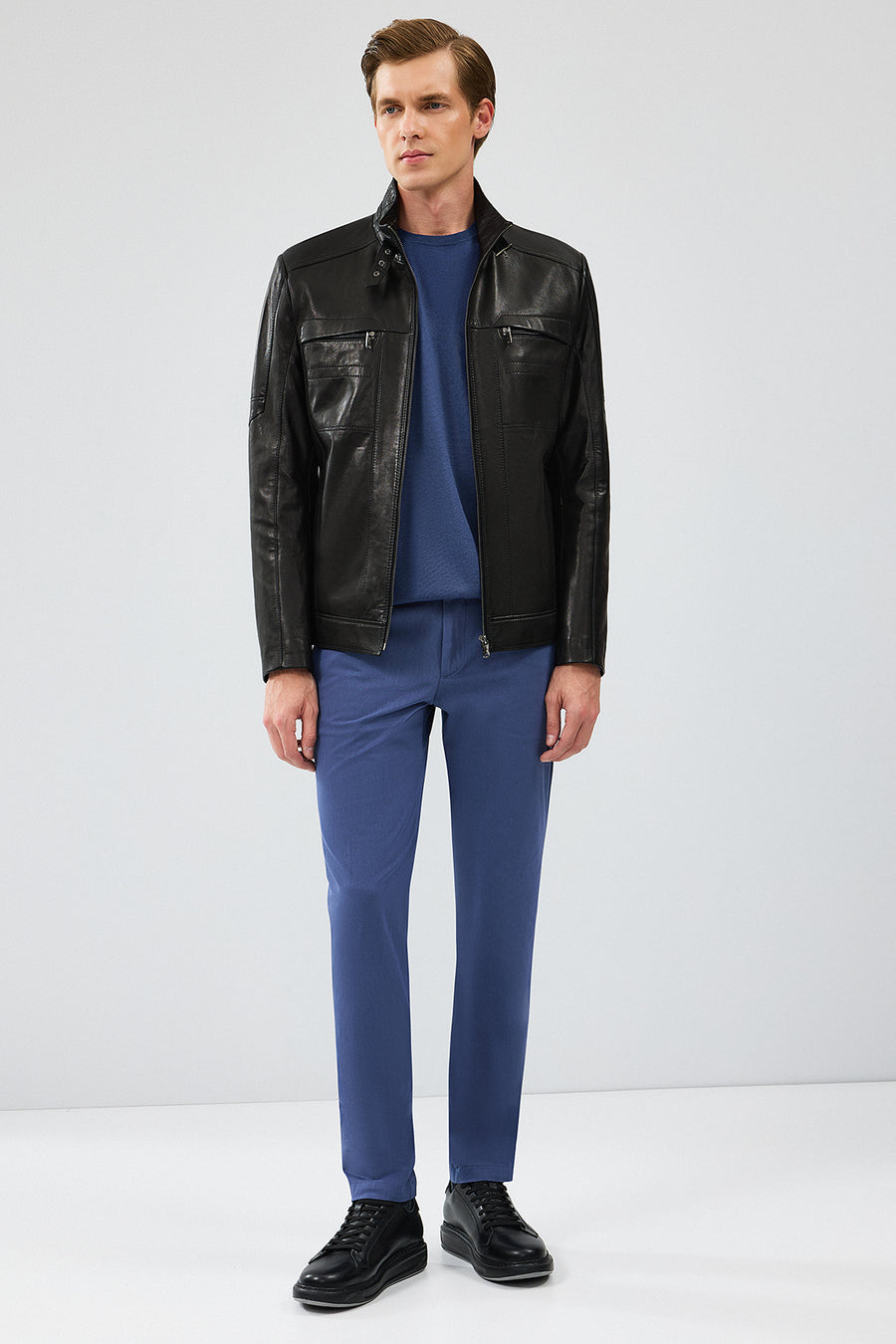 Xavier Men's Black Leather Jacket