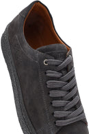 Erkek Gri Bağcıklı Süet Deri Sneaker | Derimod
