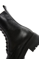 Women's Black Zippered Leather Boots | Derimod