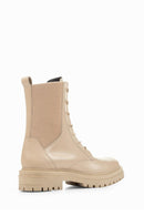 
Geox Women Beige Iridea Lace-Up Zippered Leather Combat Boot
 | Derimod