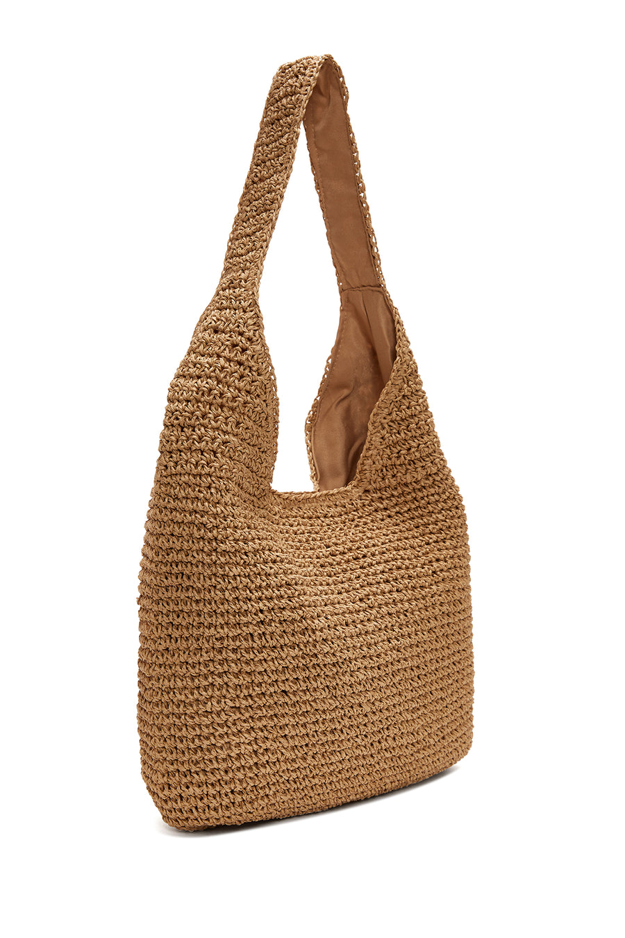 Women's Beige Straw Shoulder Bag