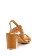 Women's Suede Heeled Sandals | Derimod