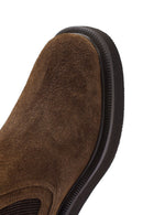 Women's Tan Suede Leather Chelsea Boots | Derimod