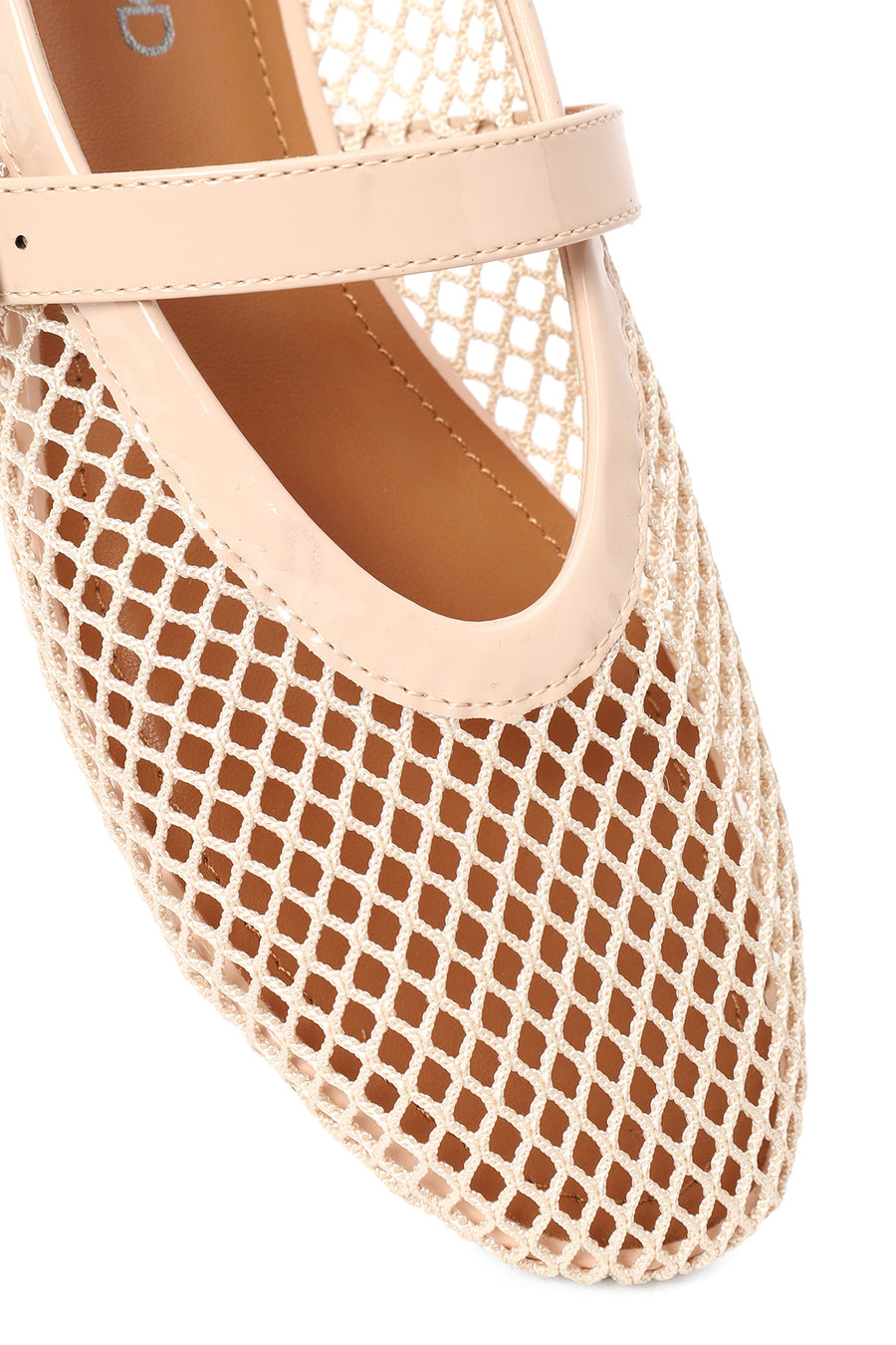 Woman Beige Mesh Ballerine flats