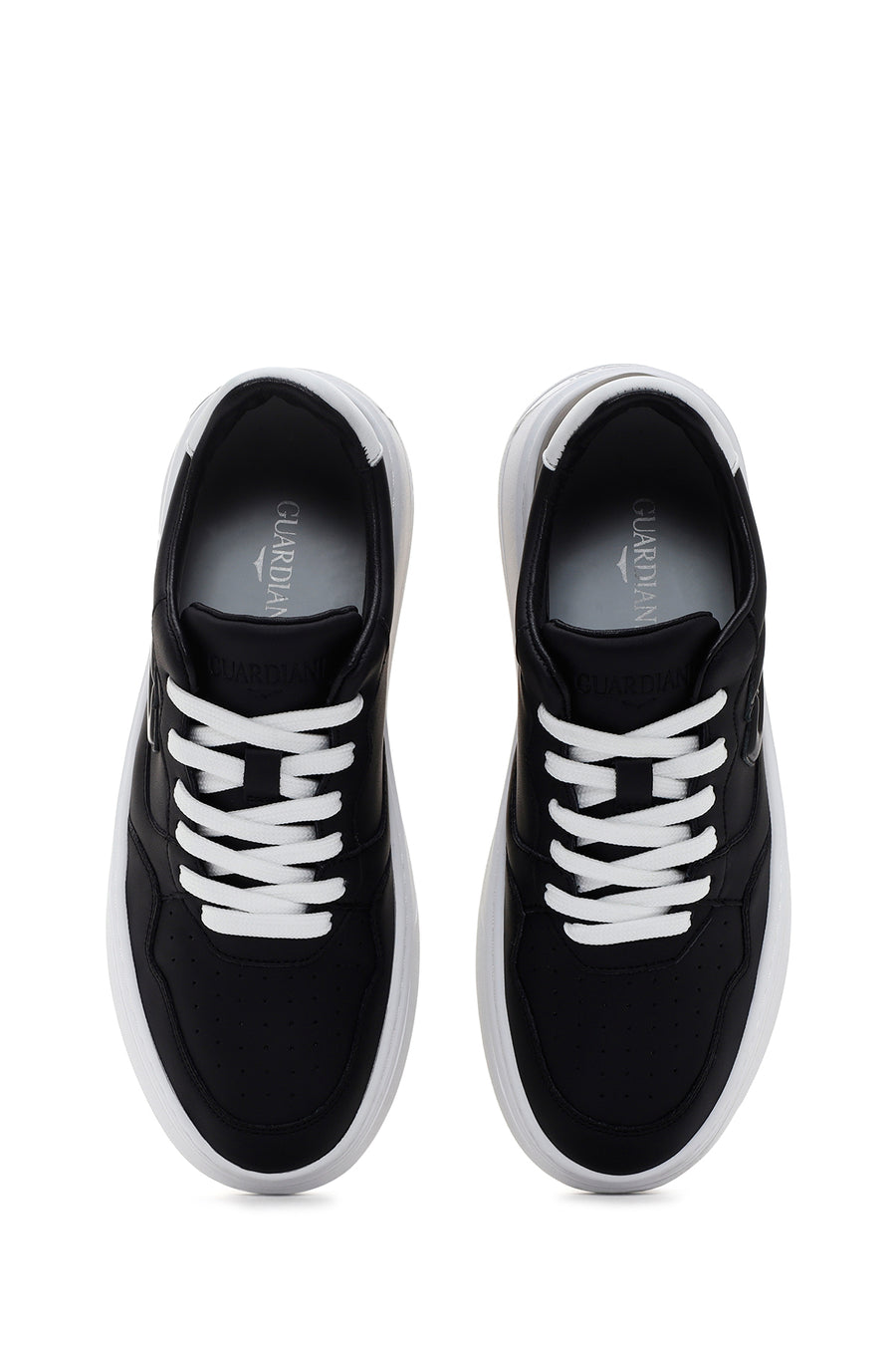 Alberto Guardiani Men's Black New Era Thick Soled Leather Sneaker