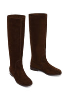 Women's Brown Suede Leather Boot | Derimod