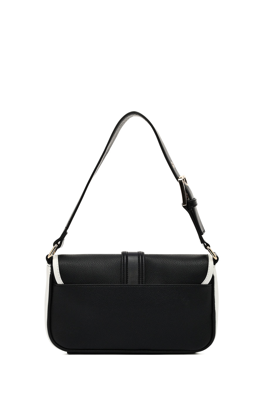 Women's Black Buckle Detailed Shoulder Bag