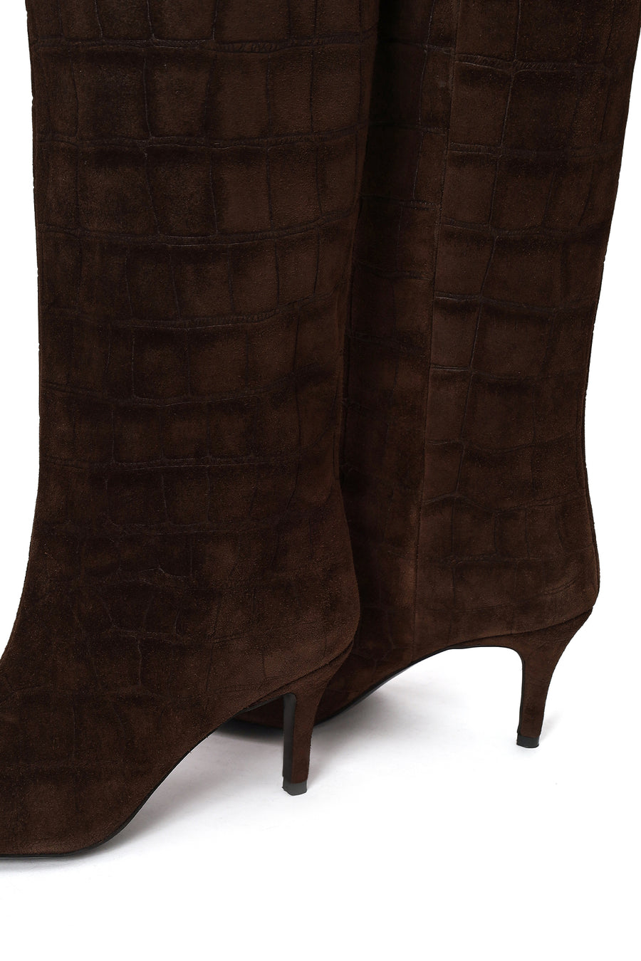 Woman Brown Thin-Heeled Leather Boots