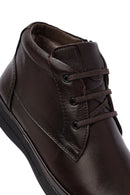 Male Brown Zip Closure Leather Boots | Derimod