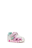 Geox Kız Bebek Beyaz B Sandal Iupidoo A - Synt + Mesh Bantlı Kumaş Sandalet | Derimod