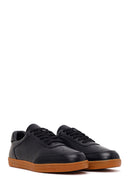 Male Black Lace-up Leather Sneaker | Derimod