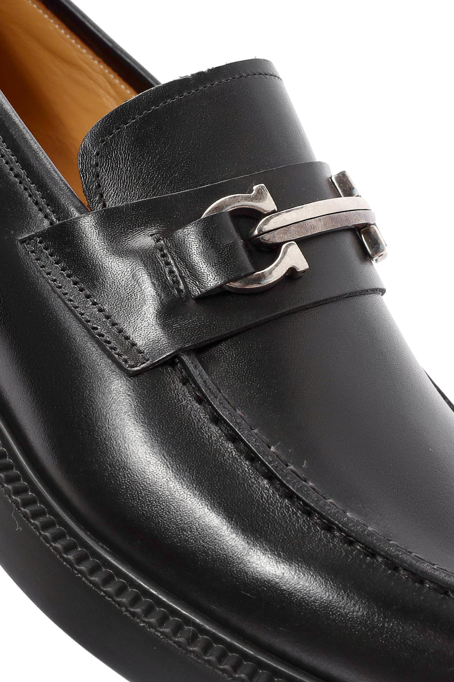 Men's Black Buckle Detailed Leather Casual Loafer