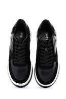 Women's Black Suede Leather Sneaker | Derimod