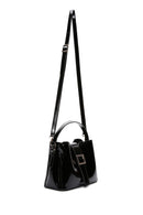 Women's Black Patent Leather Handbag | Derimod