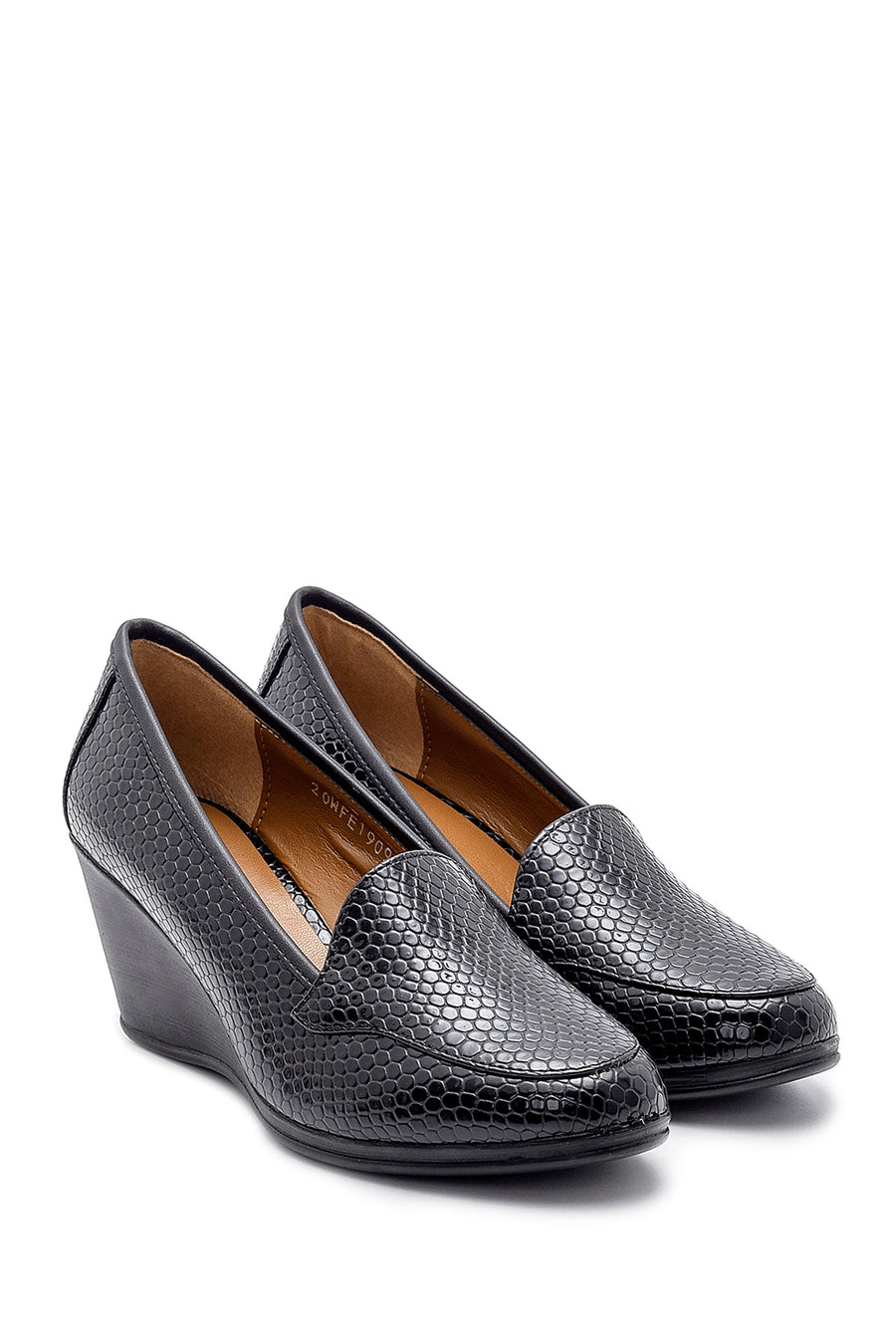 Women's Snakeskin Patterned Wedge Heeled Shoes