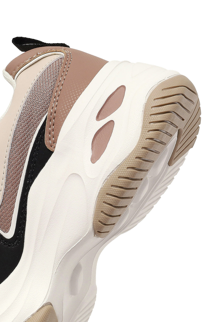 Women's Beige Lace-Up Thick-Soled Sneaker