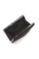 Women's Black Long Strap Stone Mini Clutch Bag | Derimod