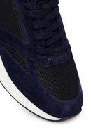 Male Navy Lace-up Leather Casual Sneaker | Derimod