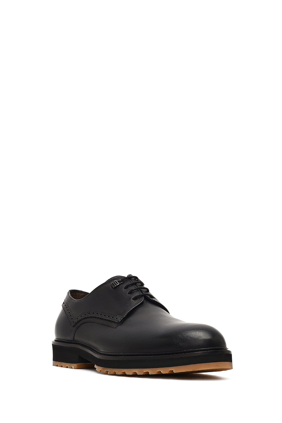 Men's Black Lace-Up Leather Casual Shoes