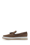 Erkek Vizon Süet Deri Casual Loafer | Derimod