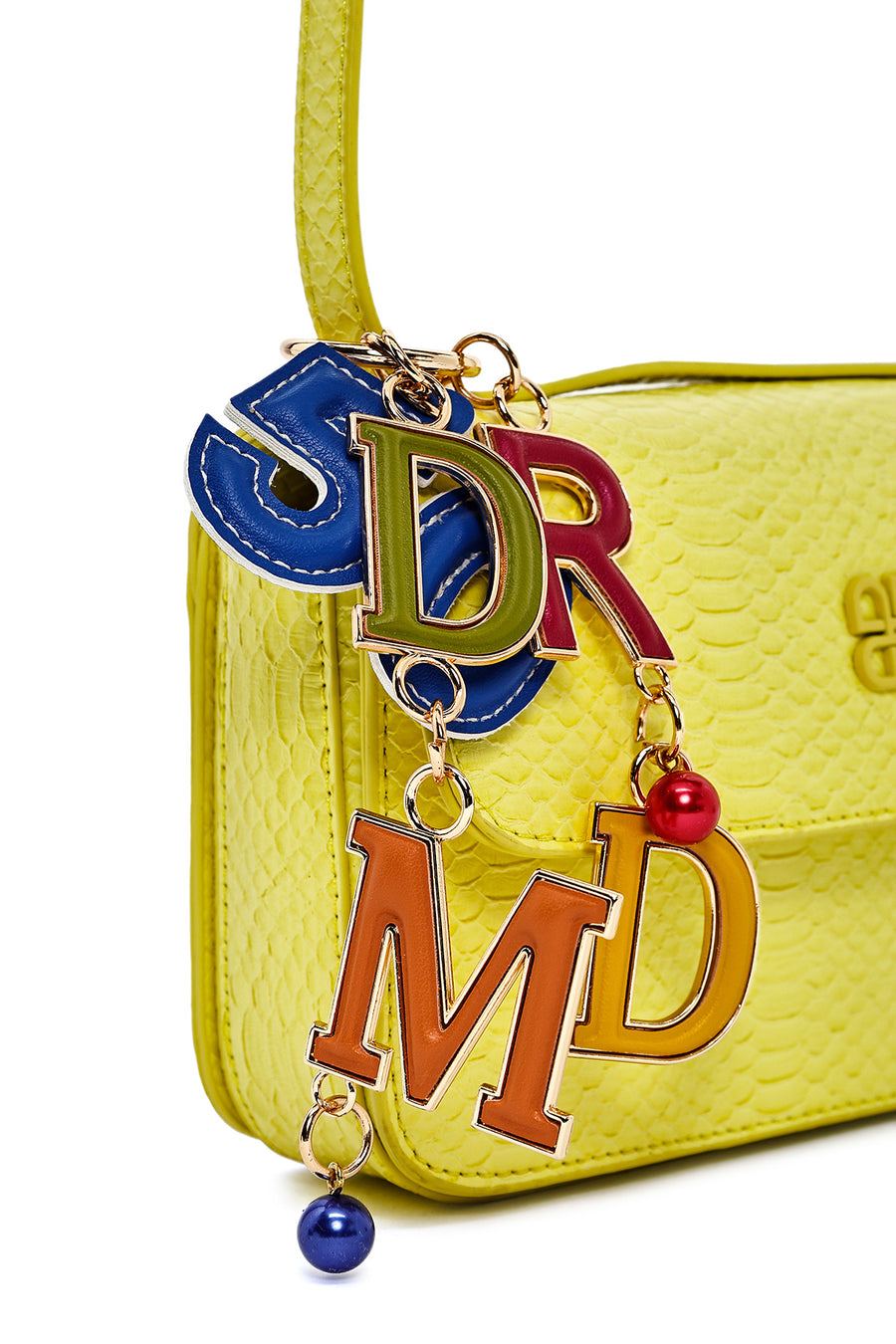 Women's Yellow Printed Long Strap Crossbody Bag