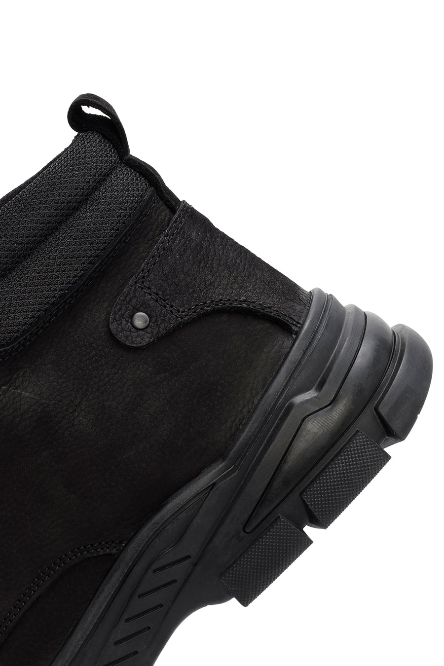 Men's Black Zippered Casual Nubuck Leather Boots