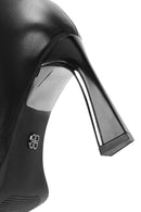 Woman Black Zip Closure Heeled Leather Boots | Derimod