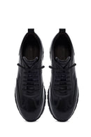 Men's Black Lace-Up Leather Casual Sneakers | Derimod