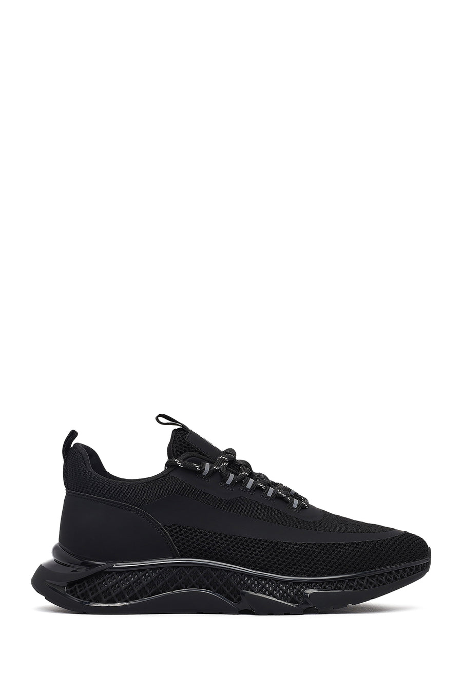 Derimod Zero Male Black Thick-Soled Lace-Up Fabric Sneaker WM68002155 | Derimod