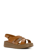 
Women's Tan Thick Sole Leather Comfort Sandal
 | Derimod