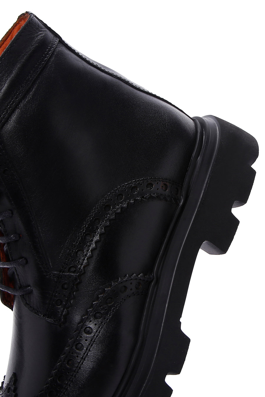 Erkek Siyah Deri Fermuarlı Postal Bot