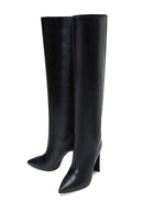Women's Black Leather Heeled Boots | Derimod