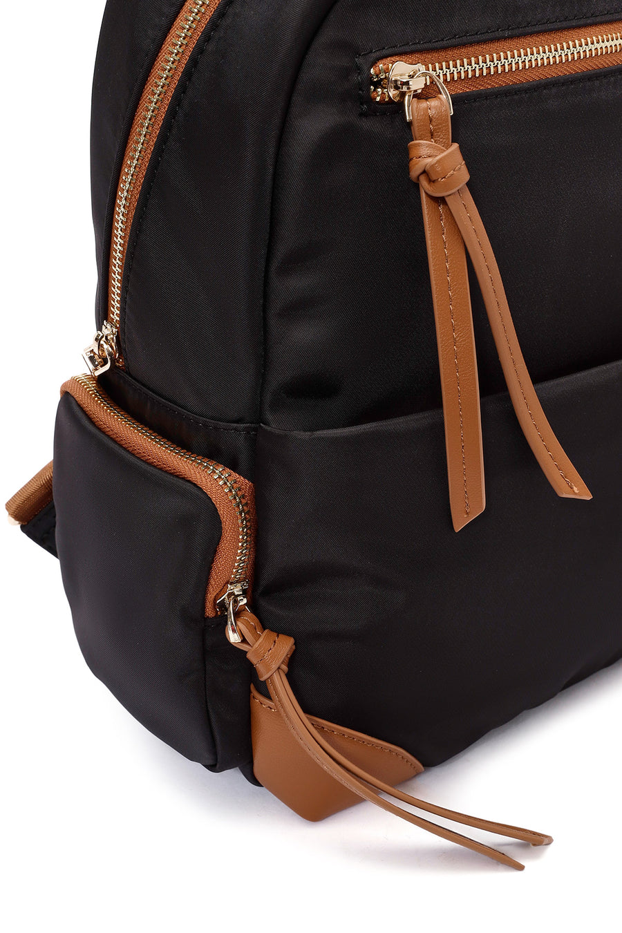 Women's Black Fabric Backpack