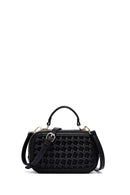 Women's Black Long Strap Braided Crossbody Bag | Derimod