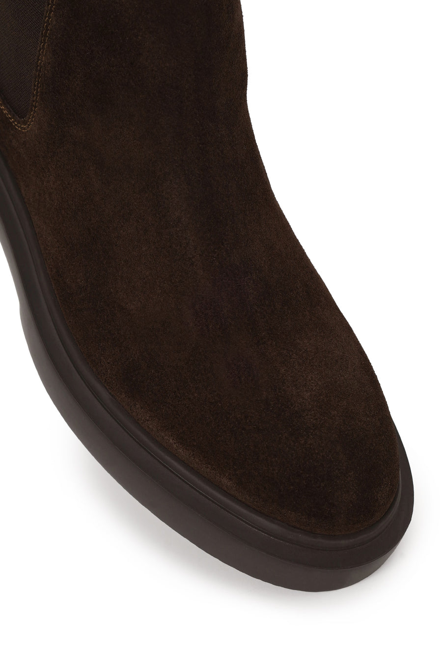 Male Brown Thick-Soled Suede Chelsea Boots